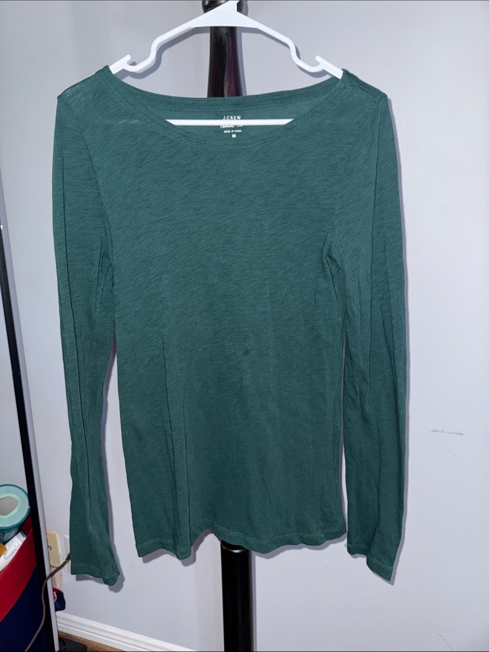 J. Crew Pointer T Long-Sleeve Crewneck Top - Forest Green 31